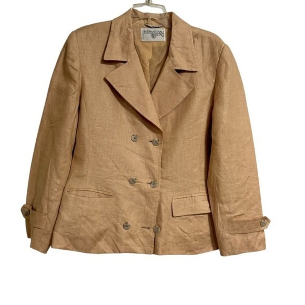 International Scene Ivory Blazer SZ 13/14 Office Career Vintage